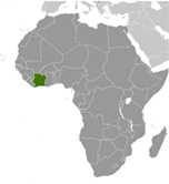 Location of Cote D'Ivoire in Africa